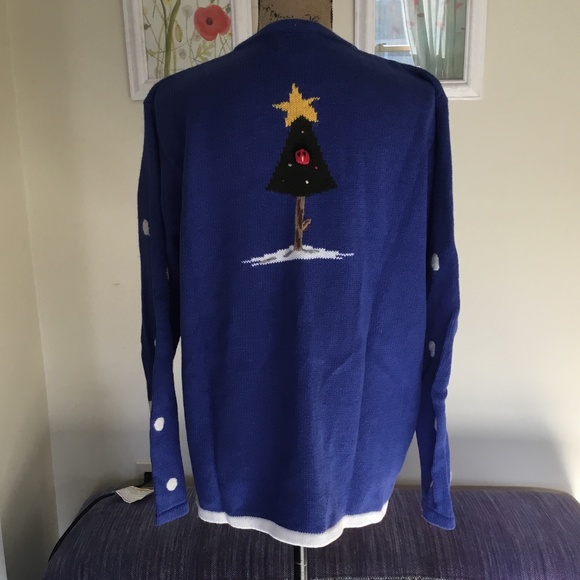 Quacker Factory Snowman Holiday Cardigan (L) - Picture 2 of 8